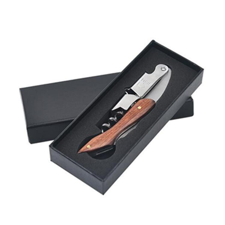 Rose Wood Handle Stainless Steel Manual Corkscrew Gift Black Box Professional Double Hinge Wine Opener