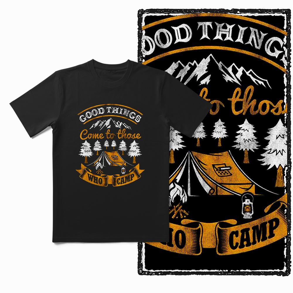 Coolmind YA005 100% Cotton Exclusive Graphic Camping Lover Men  T Shirt Big Size Cool Men Tshirt O-neck Unisex Tee Shirts Tops