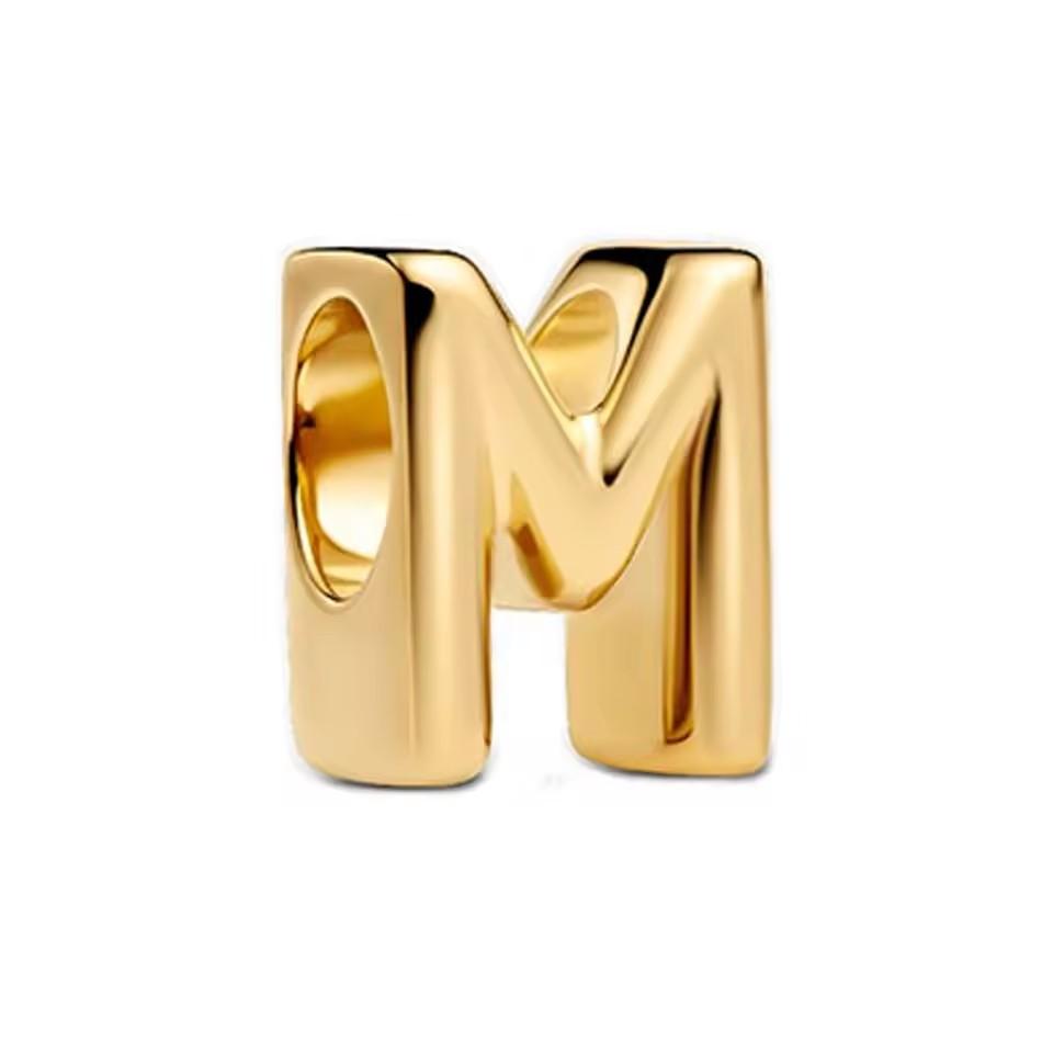 Classic And Minimalist Copper And Gold 26 Letters A-Z Charm Beads Fit For Bracelets Necklaces Diy Boutique Party Jewelry