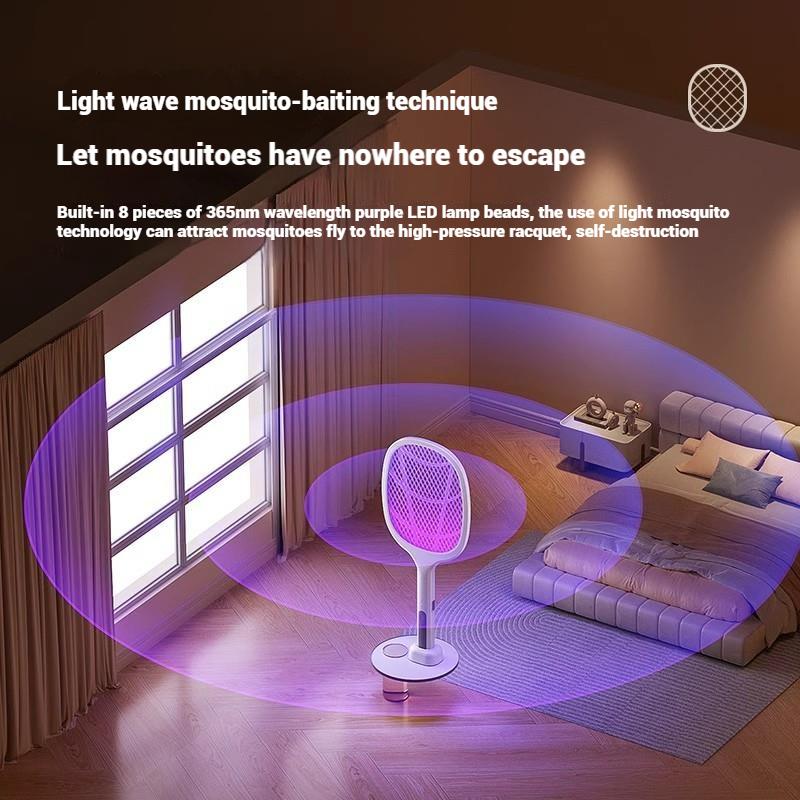 2 In 1 Mosquito Swatter Electric Mosquito Killer Lamp Killer Insect Killer Type-C Rechargeable Mosquito Killer Fly Killer