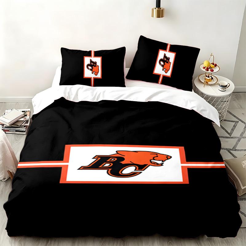 BC Lions Football team 3pc set Perfect for bedroom use Comfortable bedding set includes a duvet cover and two pillowcases Ideal birthday or Christmas