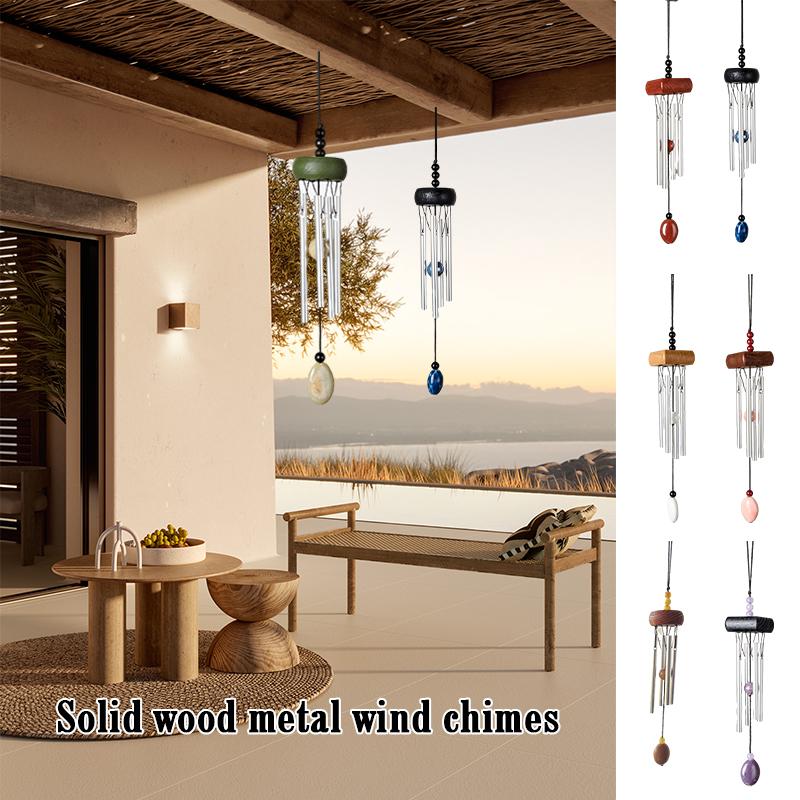 

Mini Metal Wind Chime Aluminum Pipe Rod Wood Hanging Wind Chimes Room Ornament Outdoor Indoor Home car decor Pendant