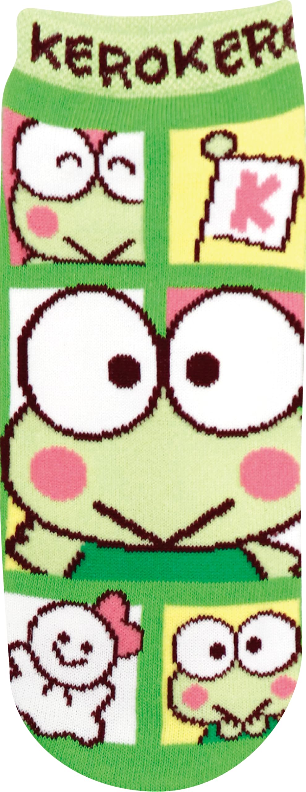 

Character Jacquard Socks Sanrio Kerokerokeroppi Tile for Adults Women JGS0830 [J s Planning] (22-24cm)