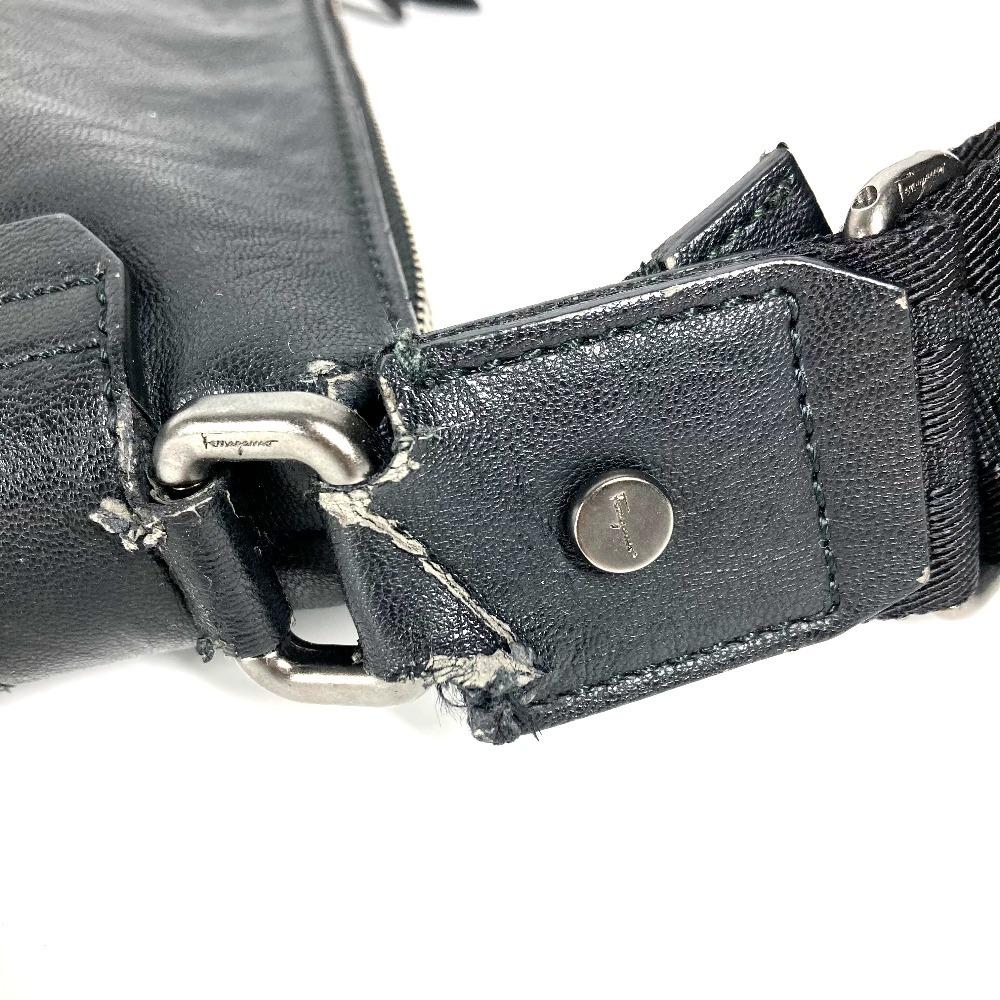 Salvatore Ferragamo logo Bag Crossbody Shoulder Bag Leather Black