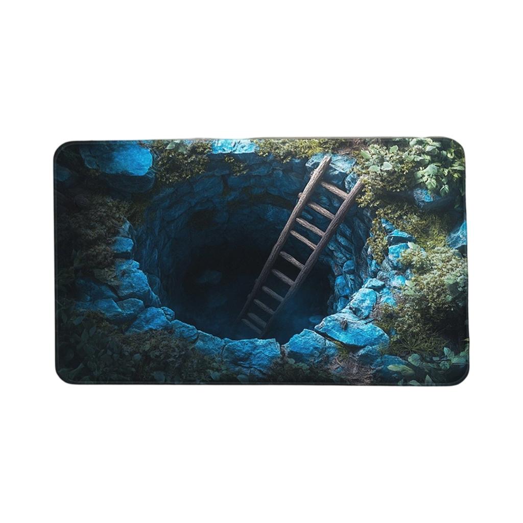 Front Door Mat Indoor Outdoor Entrance, 3D Optical All-Weather Doormat, Optical Rug Ground Crack Rug 3D Rugs, Easy Clean Patio Porch