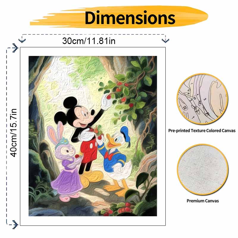 Disney Oil Painting Kit Painting Mickey Donald Stella Art Home Bedroom Wall Decor Gift Cartoon Anime Landscape