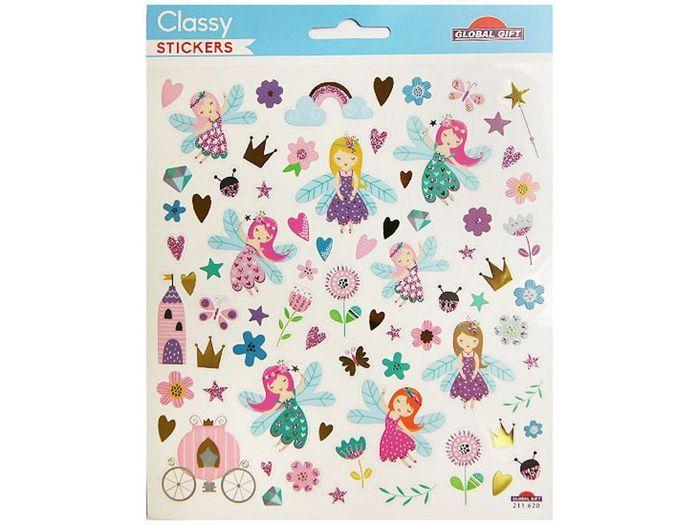 Autocollants - Fées et fleurs - Dorures et paillettes