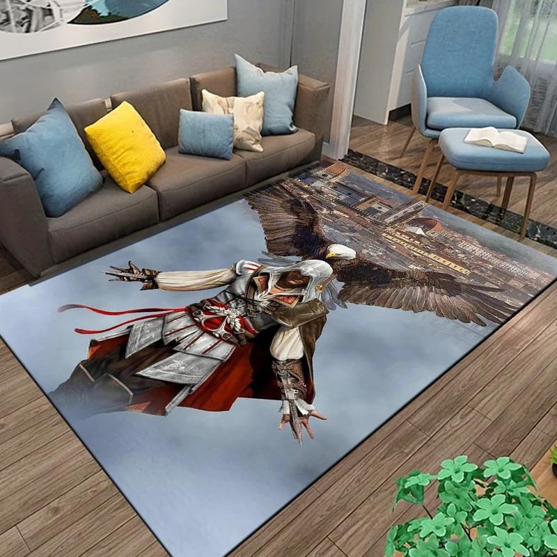 15 velikostí koberec s motivem Assassin's Creed pro obývací pokoj, koupelnová předložka, kreativní rohožka, koberec do ložnice alfombra