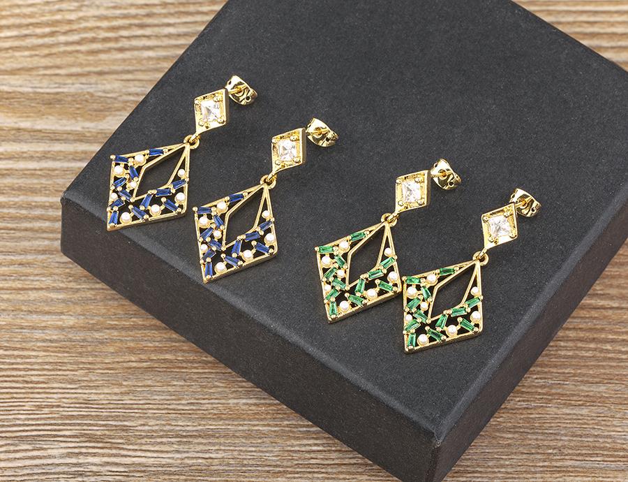 Nidin Japan and Korea New Fashion Long Drop Earrings Inlaid Zircon Pearl Shiny Temperament Ear Jewelry Anniversary Party Gifts