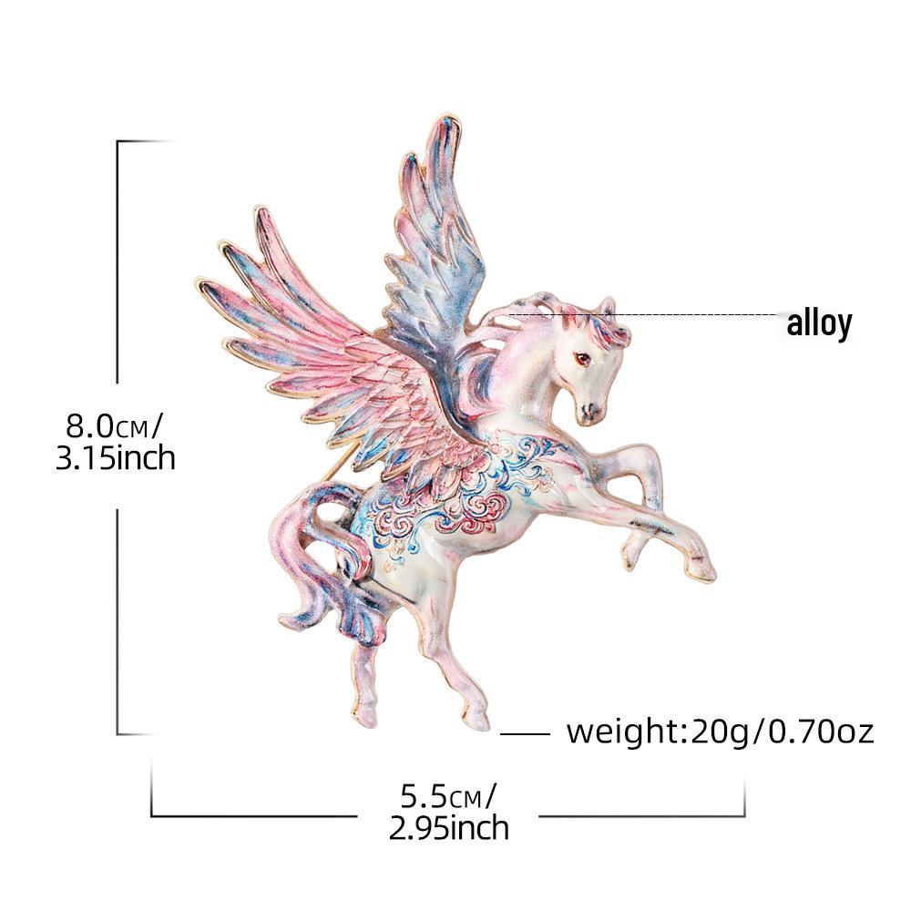 Luxury Enamel Pegasus Brooch: Mythical Horse Pin for Men
