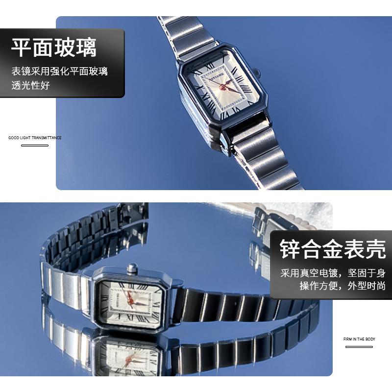 Square Watch Women'S Simple Temperament Niche Design Student Bamboo Belt Light Luxury Women'S Watch
