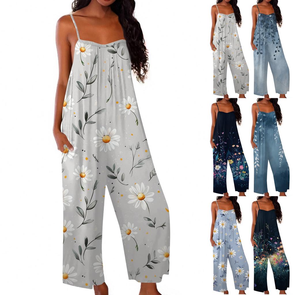Women's Jumpsuit Printed Casual Loose Jumpsuit