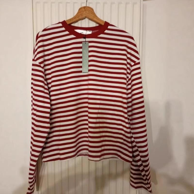Fashion Striped T-shirt Summer New Loose Foreign Style Top Medium and Long Ins Short Sleeves