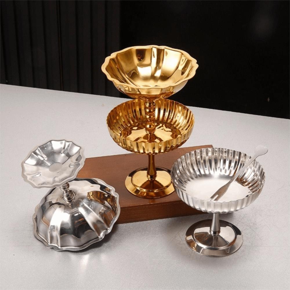 Food Grade Stainless Steel Dessert Bowl Reusable Pudding Bowl Goblet Snack Serving Dish  Party