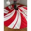 Red Swirl Christmas Tree Skirt, Candy Cane Red White Christmas Tree Skirt, Snowman Xmas Mat, Holiday Party Home Ornaments, for Christmas Decor