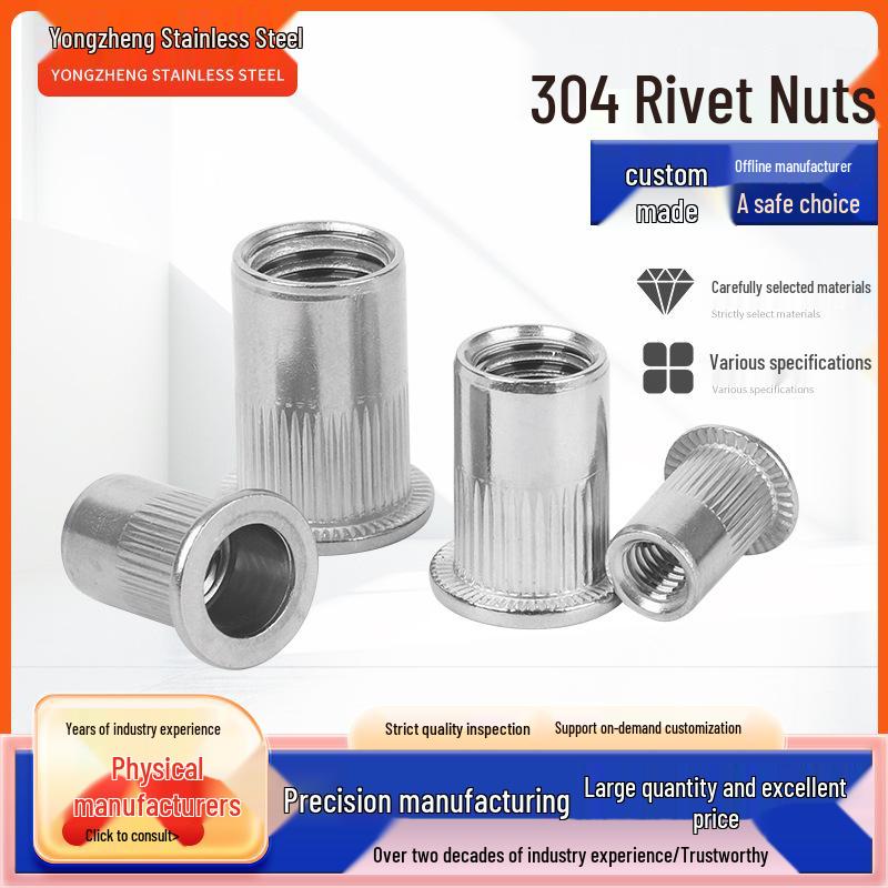 

Заклепка-гайка из нержавеющей стали 304, потайная, с плоской головкой, с вертикальной насечкой Large Countersunk - M3*9 [5 pcs]