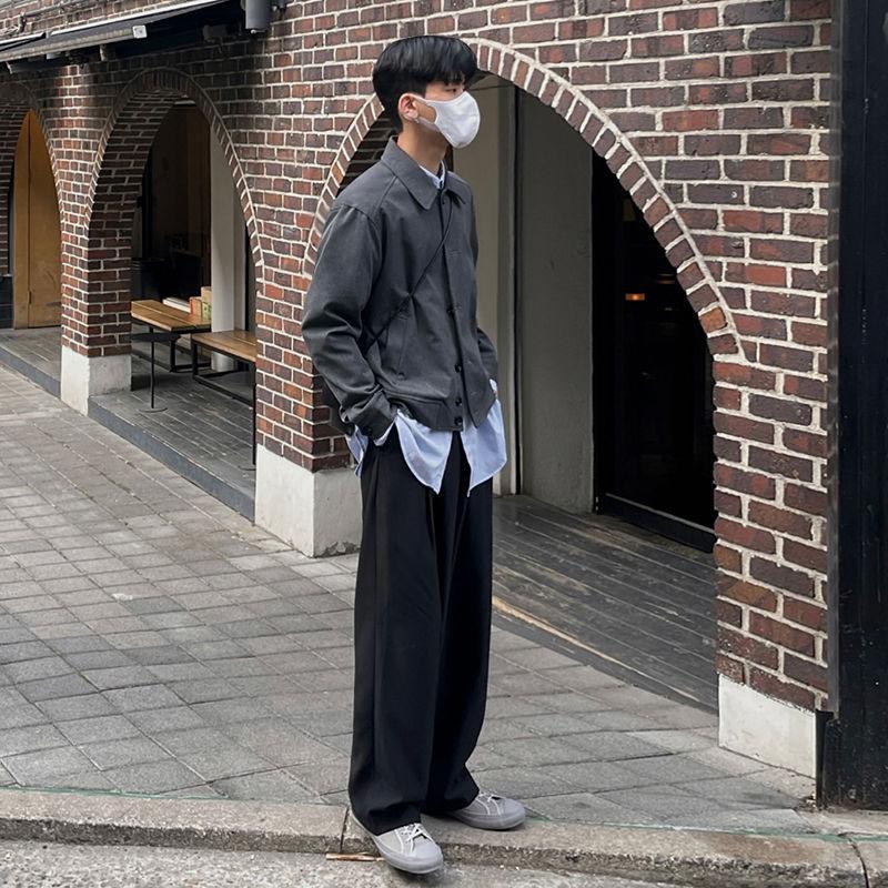 Men's Short Jacket Spring and Autumn Korean Style Loose and Trendy Japanese Casual Tops and Jackets