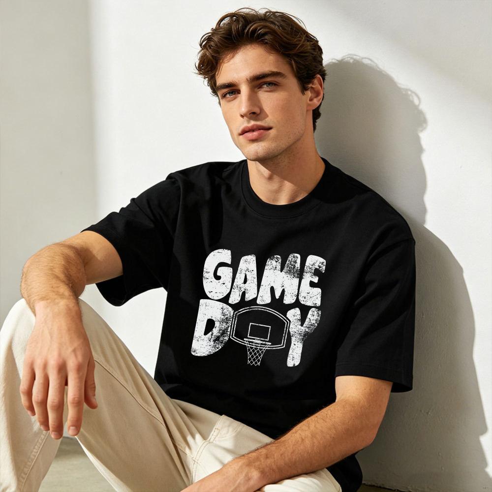 Game Day Distressed Basketball Hoop Graphic Tshirt Retro Sports Fan Aesthetic Tee Basketball Lover Gift Tshirt Unisex Unisex Tops