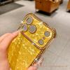 Square Rhinestone Shell Texture Phone Case for iPhone 16/17 Pro Max