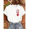 European Sizes Women's Casual Short Sleeve T-Shirt - Red 'Q' & Heart Graphic Print, Breathable Round Neck Tee