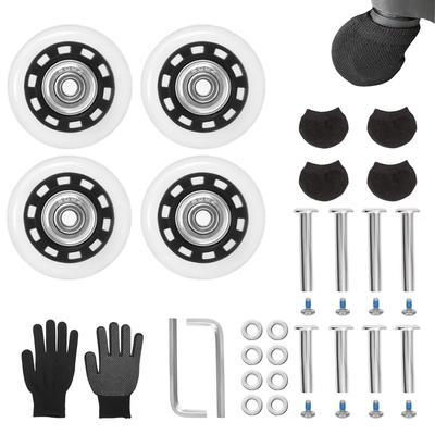 Suitcase Caster Replacement Transparent Set of 4 50mm Rubber Carry