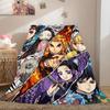 Demon Slayer Superb Cartoon Flannel Blanket, Printed Style for Bedroom, Warm and Soft Bedding, Travel Picnic Use_LIAN