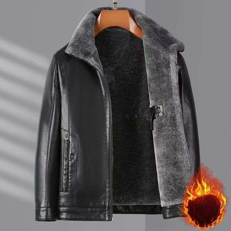

Мужские зимние мотоциклетные куртки из искусственной кожи, теплая куртка-бомбер, винтажные пальто, верхняя одежда для мужчин, повседневная куртка из ПУ кожи, на подкладке из искусственного меха M