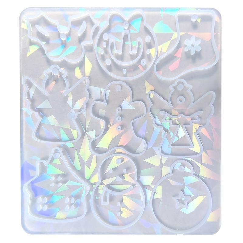 Combined Socks Holographic Light Shadow Ornaments Silicone Epoxy Keychain Mold DIY Pendant Jewelry for Valentines Gift