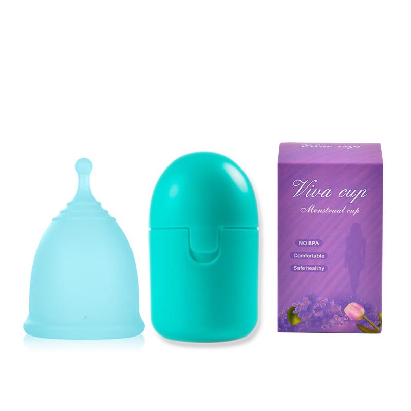 

Силиконовая менструальная чаша с высокотемпературной стерилизуемой полипропиленовой коробкой для хранения