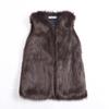 Winter medium and long imitation fox fur, vest, thermal vest, women's vest jacket, coffee-colored fluff