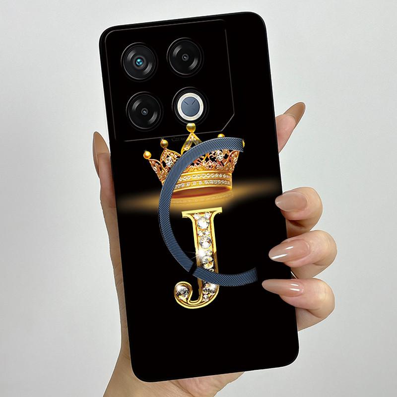 For Infinix GT 20 Pro Case Luxury Crown Letter Soft Silicone Back Cover For Infinix GT20 Pro GT20Pro Coque Infinix X6871 Fundas