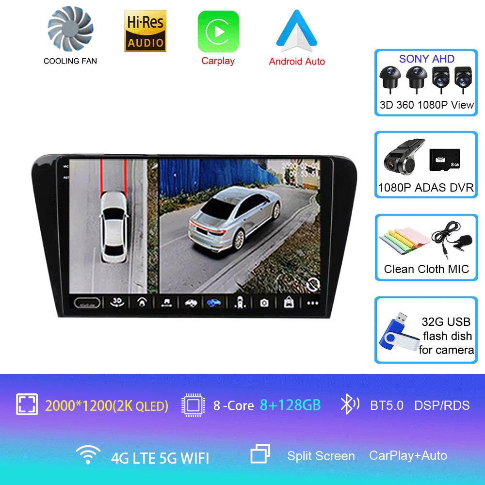 Pentru Volkswagen Skoda Octavia 3 A7 2013-2018 auto radio multimedia player video navigație GPS 4G Carplay 2 DIN Android 14