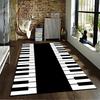 Klaviertastatur Design Teppich, Schwarz-Weiß Musik Thema Teppich für Zuhause Geeignet zur Verwendung als Anti-Rutsch-Matte für Wohnzimmer Schlafzimmer Sofas