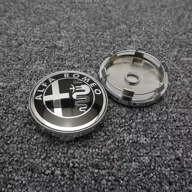 For Alfa Romeo r4PCS Car Wheel Center Cover Auto Emblem Hub Cap For Alfa Romeo Giulia Stelvio Giulietta 156 159 147 Mito Tonale Brera Disco Vola