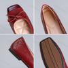 Women Ballet Flats 2026 Autumn Bowknot Square Toe Design Mary Jane Shoes Elegant Soft Sole High Quality Comfortable Single Shoes