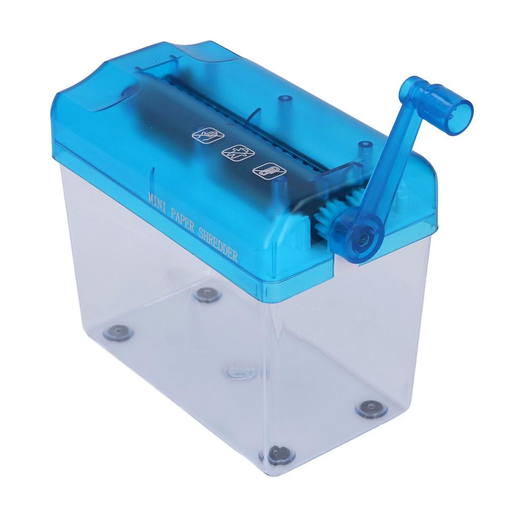 Manual Shredder Strip Cut Shredding Machine Desktop A6 Paper Cutting Tool for Office School Home Use Blue