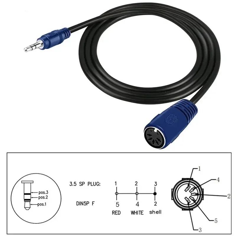 DC3.5mm Male Elbow To DIN 5PIN Female MIDI Adapter Cable Audio MIDI Connection 1.5M 3M Music Equipment Midi Adapter Cable
