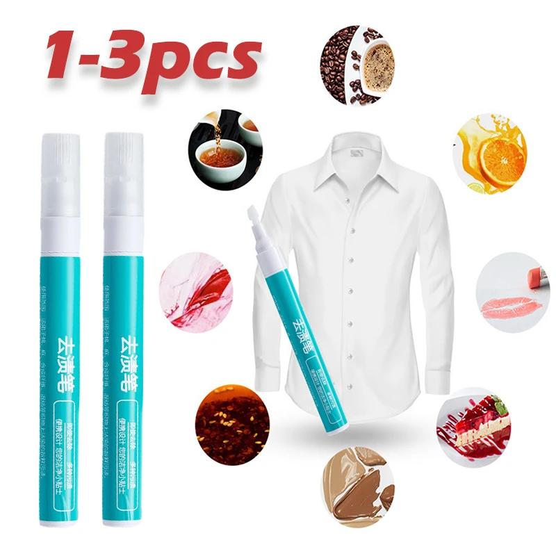 Brush Head Stain Remover Pen Portable No Washing Needed for Oil Red Wine Grease on T-Shirt Clothes Protects Fabric Fabric Cleane