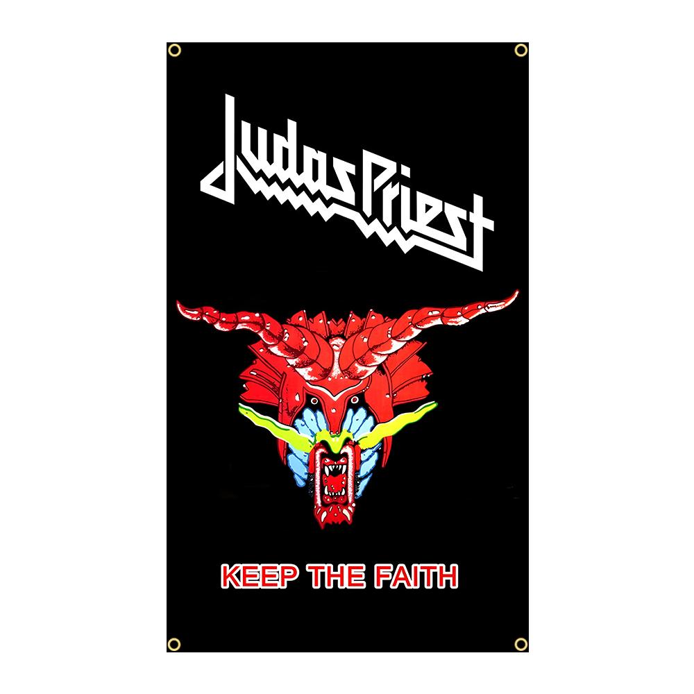 J-Judas P-Priest Heavy Rock Band Flags Polyester Digital Printing Banner for Bedroom Wall Art Out Door Tapestry Decoration
