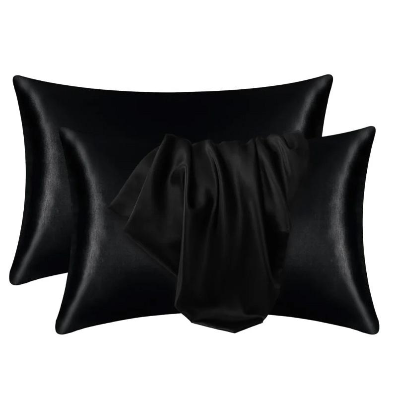 1PC Silky Satin Machine Washable Hair Beauty Premium Smooth Solid Color Soft Pillow Cover Pillow Case Pillowcase