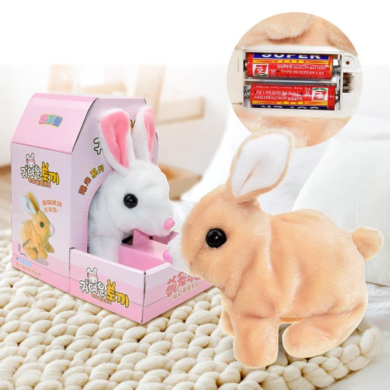 Robot rabbit, a robot that mimics a rabbit, a rabbit robot for children, capable of walking, barking and wagging its tail, is a birthday gift.