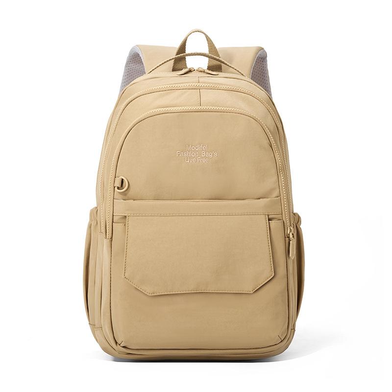 Nylon Backpack Women s Large Capacity Lightweight Travel Backpack Student Solid Color Commuter Schoolbag