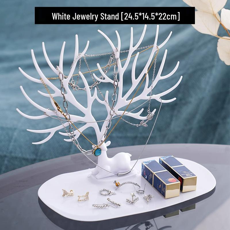 Creative Antler Tree Jewelry Holder: Earring, Bracelet, and Ornament Storage Rack for Home Decor