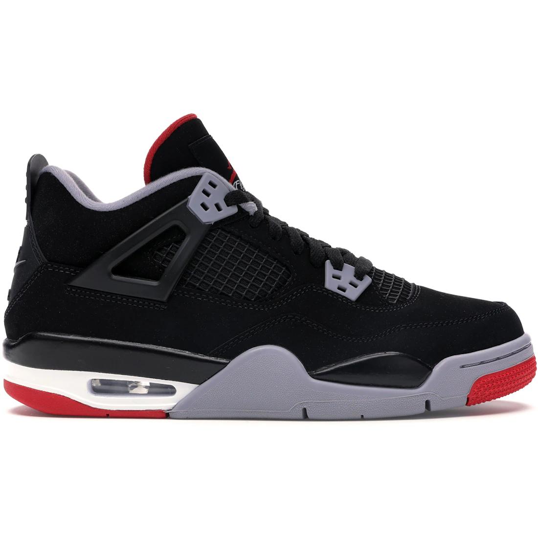 

Новые Jordan Air Jordan 4 Retro Bred Синтетическая кожа Сетка Средний верх Детские баскетбольные кроссовки 2019 GS Баскетбольные кроссовки 408452-060 35.5