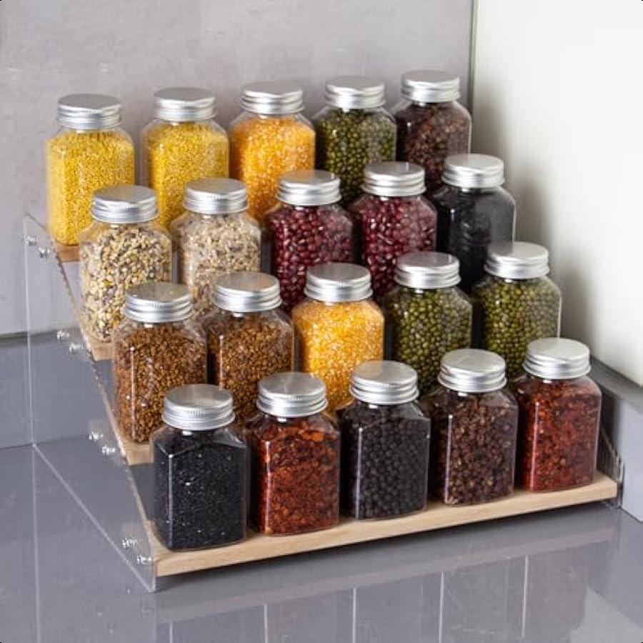 

Многоярусная полка для специй 4 яруса Полка для специй Кладовая Кухонный шкаф Органайзер 12 дюймов Натуральное дерево Акриловая подставка-лесенка Столешница Приправы United States