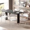 Set of 6 Folding Chairs Portable Dining Chairs Steel Frame 45 x 46 x 78 cm White