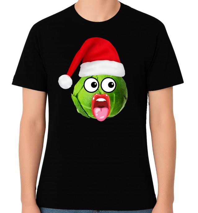 

Brussels Sprout Santa Hat Unisex T-Shirt Merry Xmas Men Ladies Top Christmas Tee S разноцветный