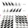 Silk Fox Eye False Eyelashes: Black Stem, Slanted Flying Design, Thick Single Cluster, Self-grafted Style.