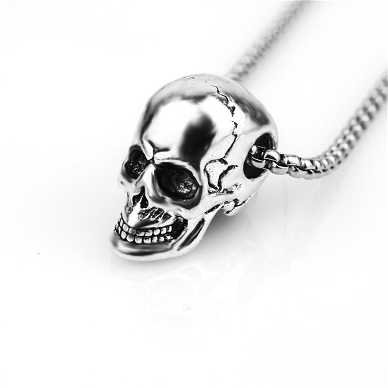 Punk Necklaces Skull Pendant Chain Goth Jewelry Rock Halloween Stainless Hip Hop