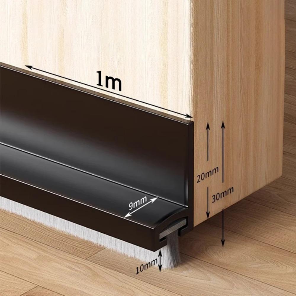 With Brush Door Bottom Seal Strip Soundproof Insect Proof  Seal Strips Door Gap Baffle  Household